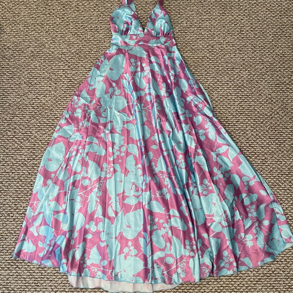 New!! Pink and Blue Maxi Dress. One Size